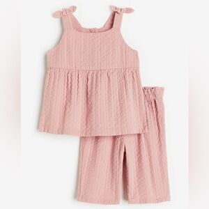H&M 2-piece Cotton Set in Dusky pink